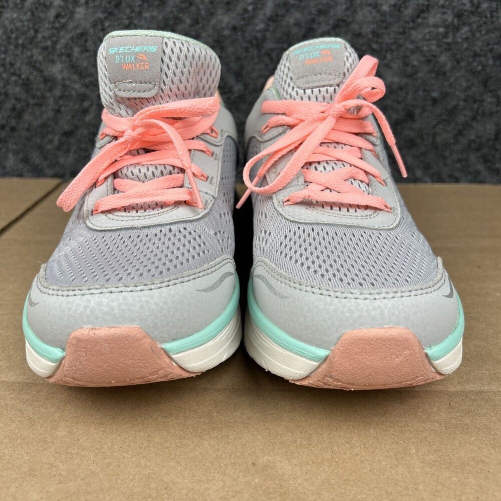 Skechers D'Lux Walker - Infinite Motion Women's 10 Gray Teal Pink Walking Shoes - Picture 5 of 10